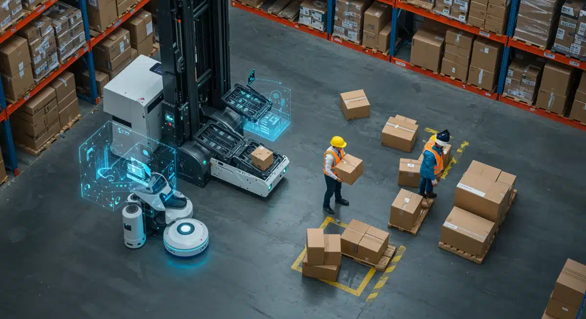 Automated warehouse operations with gig worker interaction for last-mile delivery