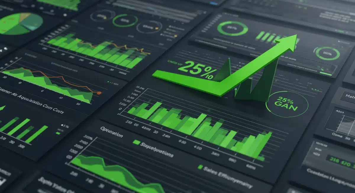 Analytics dashboard showing 25% efficiency gains from B2B e-commerce digitization.