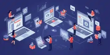 Illustration of BigCommerce platform enhancements driving traffic to US online stores