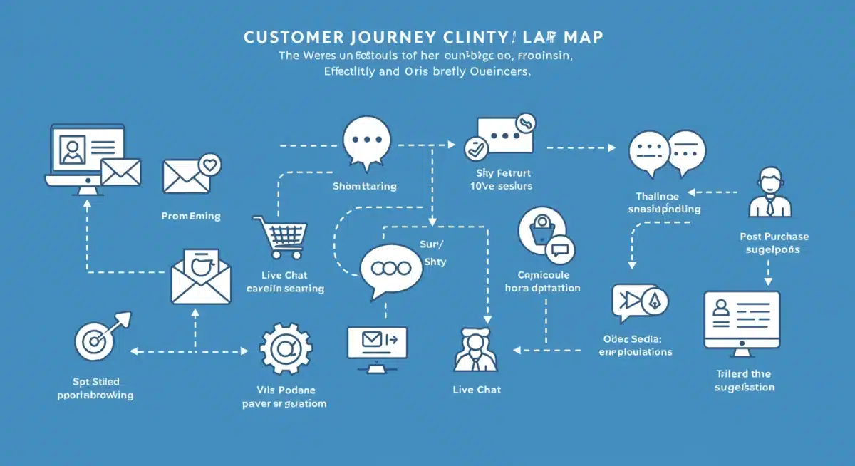 Customer journey map showing clienteling touchpoints