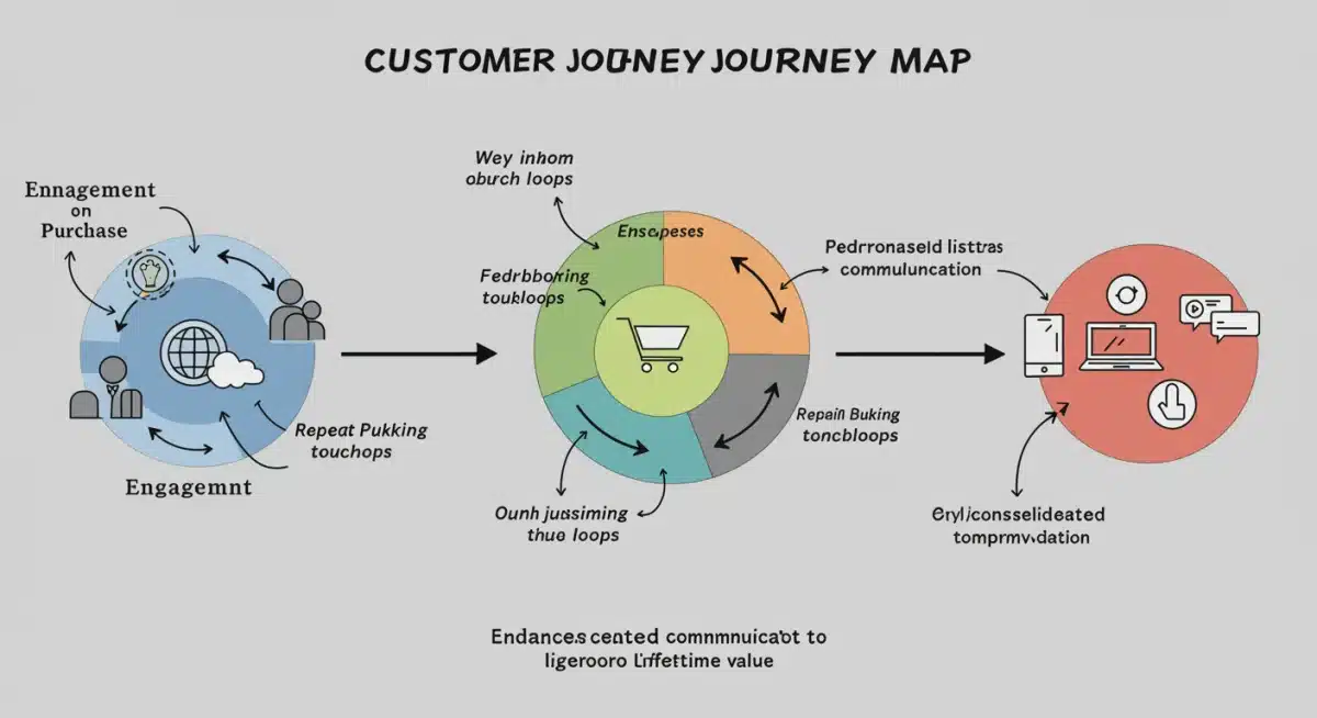 Customer journey map illustrating pathways to increased customer lifetime value