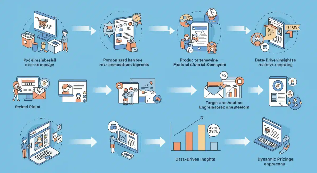 Infographic detailing the customer journey with hyper-personalized e-commerce strategies.