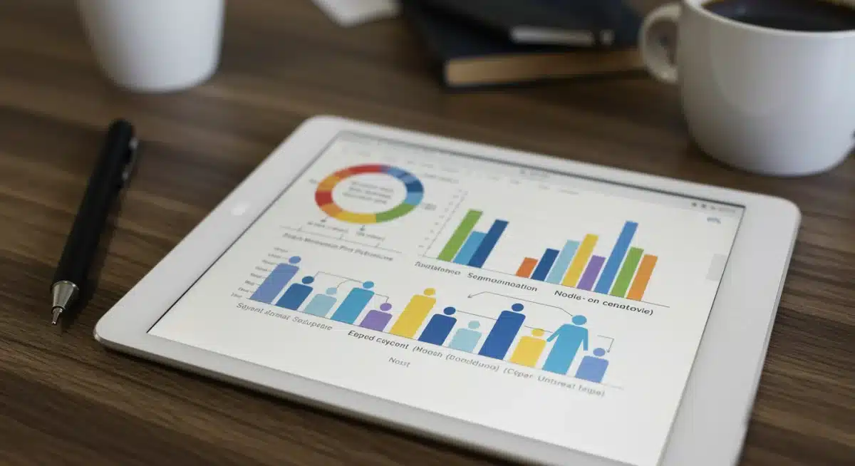 Tablet showing customer segmentation data for US market research insights.