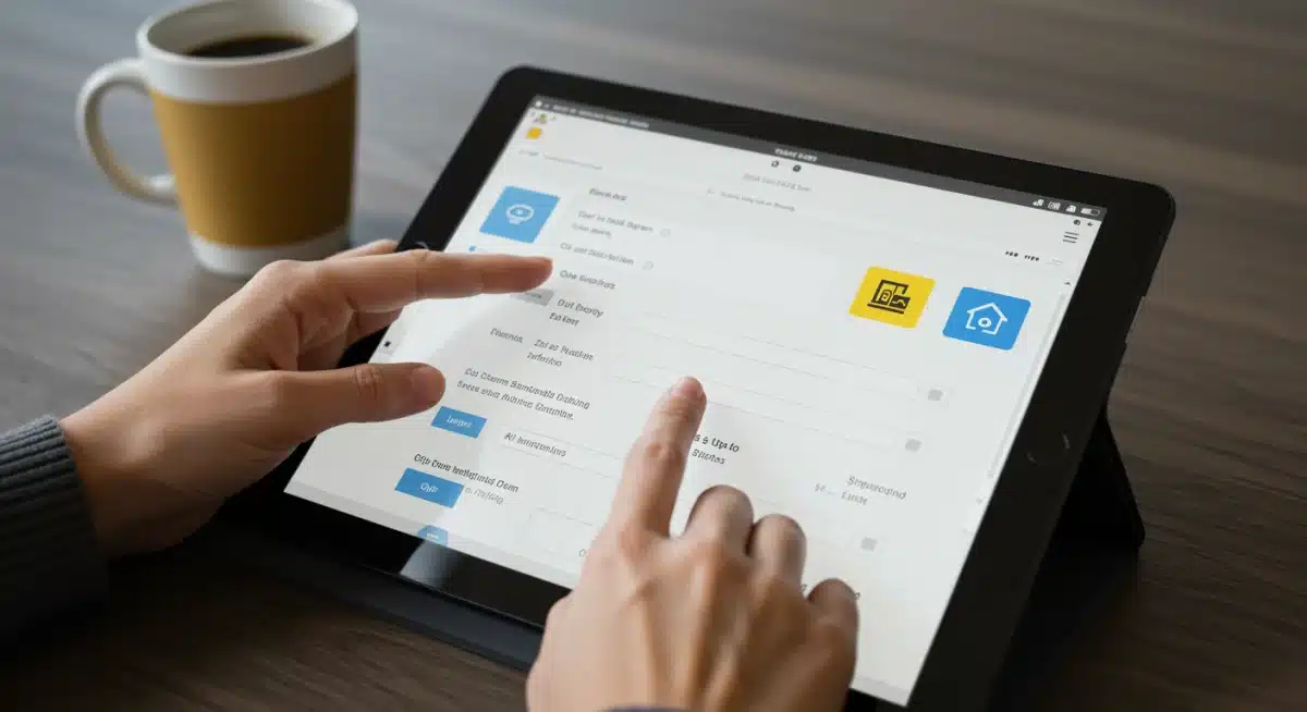 User interacting with eBay's streamlined listing form on a tablet.