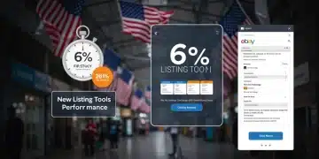 eBay's new listing tool interface showing a speed increase icon.