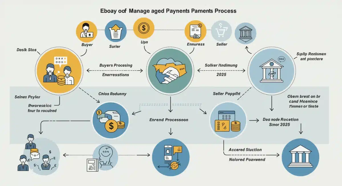 Infographic showing accelerated eBay managed payments process flow