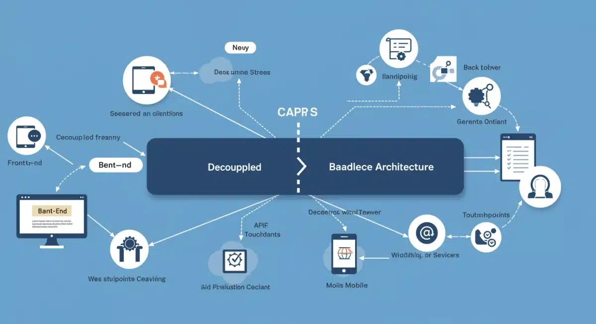 Headless commerce architecture diagram showing API connections