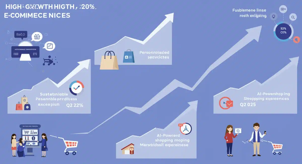 Infographic detailing high-growth e-commerce niches and market expansion for Q2 2025.