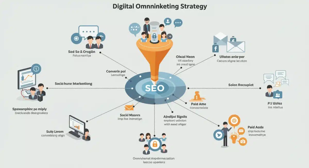 Omnichannel marketing strategy infographic for digital market penetration