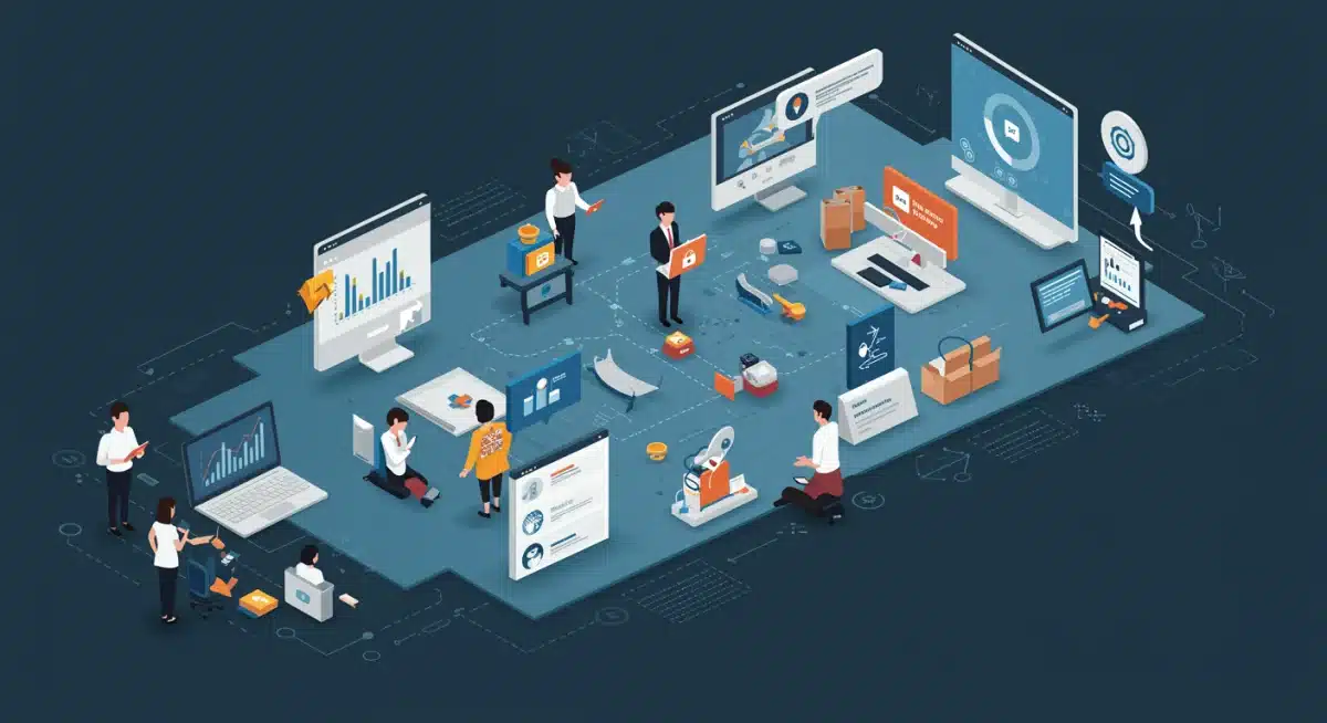 Customer journey map illustrating personalized touchpoints and data analytics in e-commerce.
