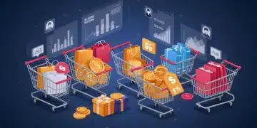 Illustration of personalized pricing in e-commerce, showing diverse shopping carts with unique price tags and data analytics.