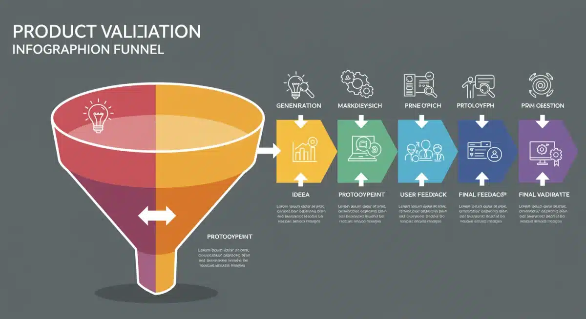 E-commerce product validation funnel infographic