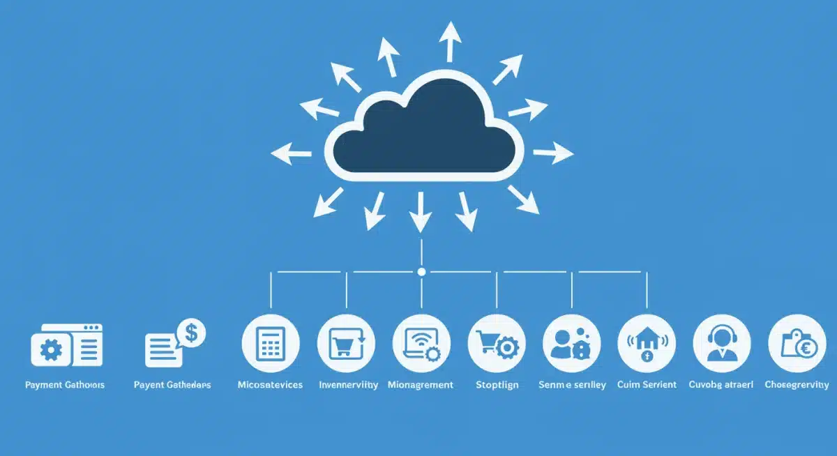 Cloud icon representing scalable microservices architecture for e-commerce