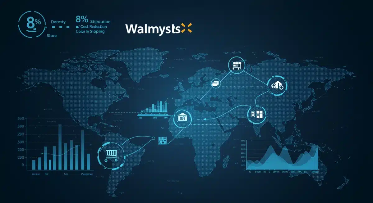 Data visualization showing an 8% reduction in US shipping expenses for Walmart Marketplace sellers.