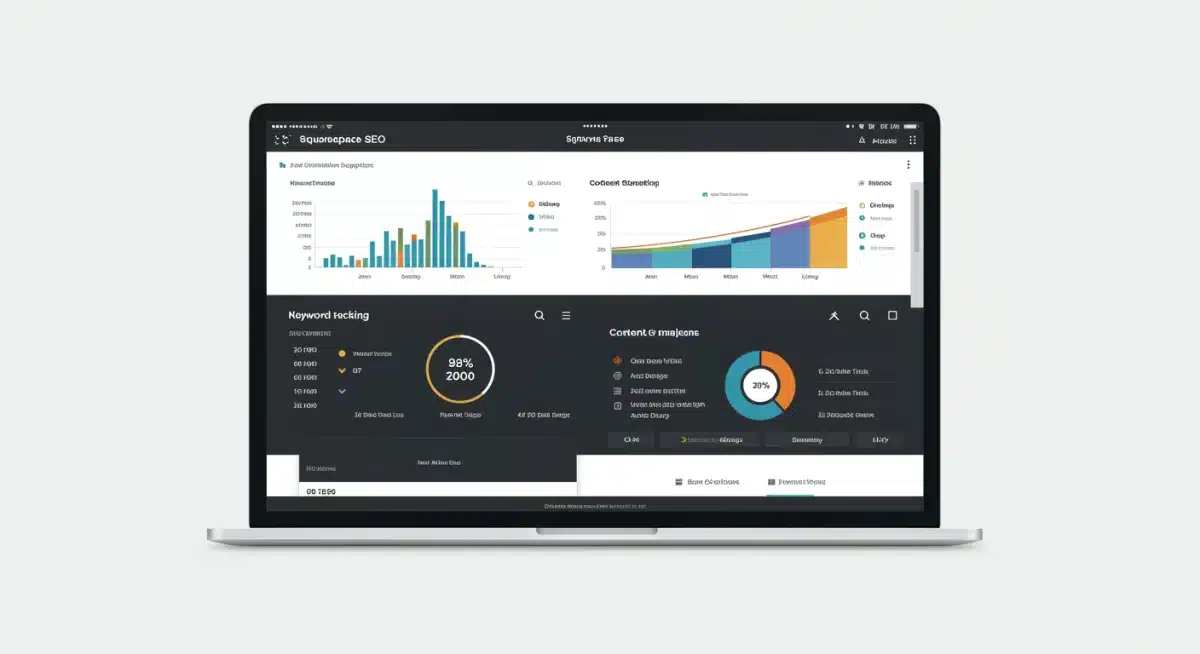 Squarespace SEO dashboard showing new keyword tracking and content optimization features