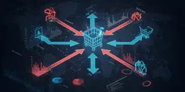 Infographic visualizing key data points for US consumer behavior predictions in Q3 2025, essential for e-commerce planning.