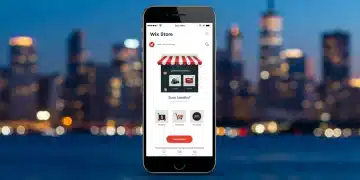 Wix eCommerce mobile store interface on a smartphone, showing fast loading and engaging product display.